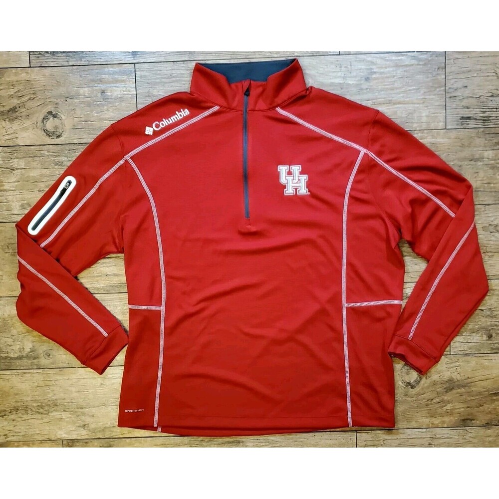 Colombia Men's University of Houston 1/4 Zip Pullover Jacket Size Large